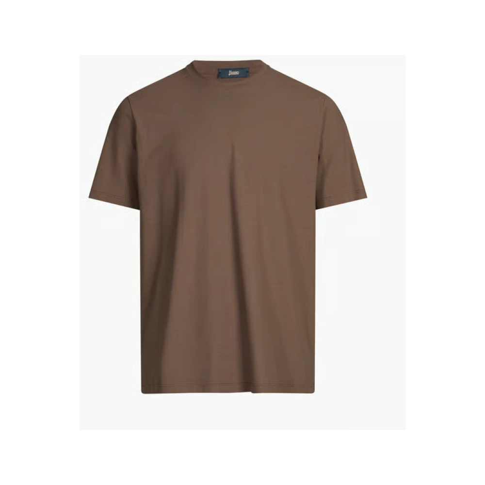 Herno Mannelijk Bruin Tops Heren, Xl, Katoen, Katoenen T-Shirt