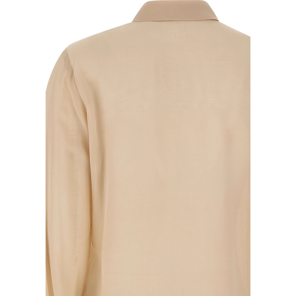 Liu Jo Elegante Zijden Shirt Zandkleur Beige Dames