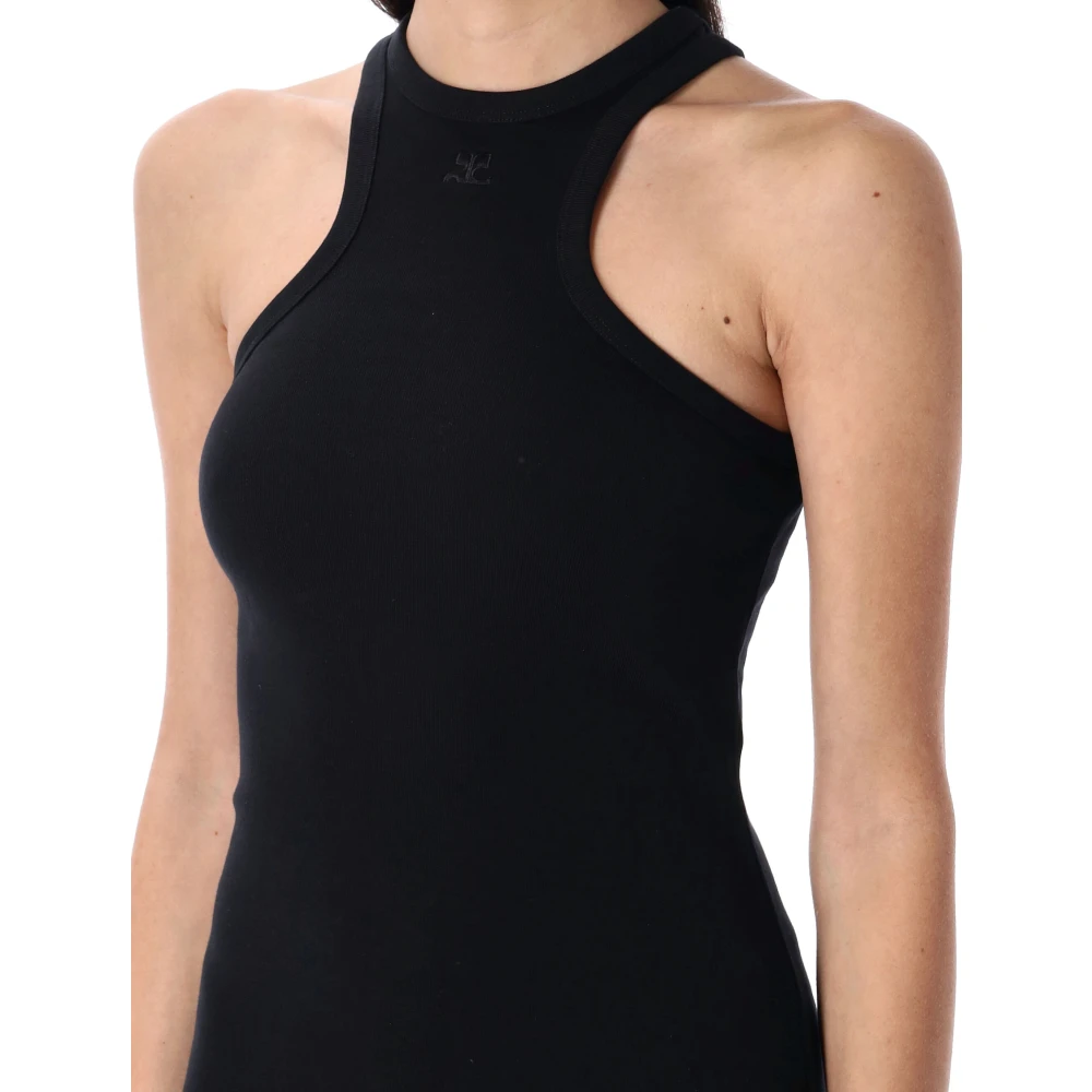 Courrèges Stijlvol Contrast Mini Jurk Black Dames