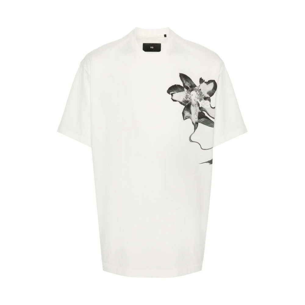 Y-3 T-shirt met Bloemenprint White Heren