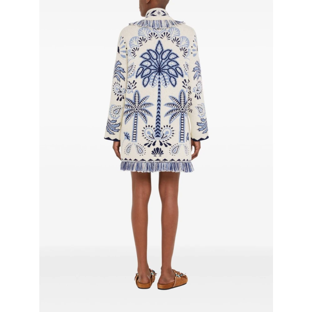 Alanui Blauwe Bandana Palm Sweater Multicolor Dames