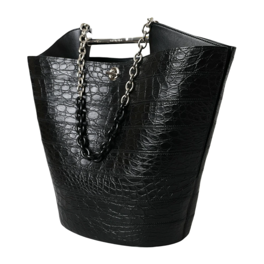 Balenciaga Zwarte Krokodillenleren Bucket Bag Black Dames