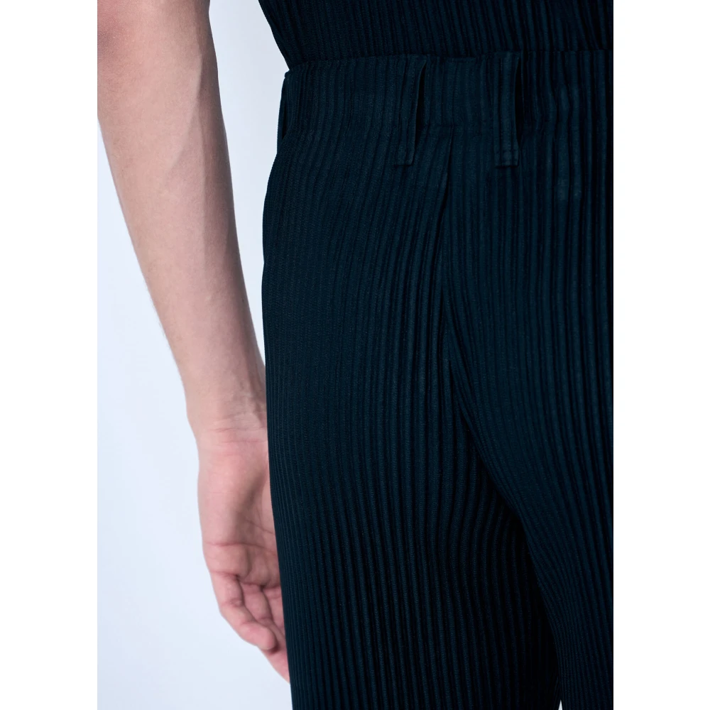 Issey Miyake Elastische Taille Geplooide Broek Black Heren