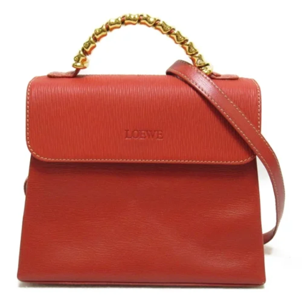 Loewe Pre-owned Leather crossbody-bags Red Dames