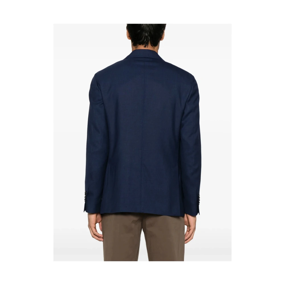 Lardini Navy Blue Jas met Zakken Blue Heren