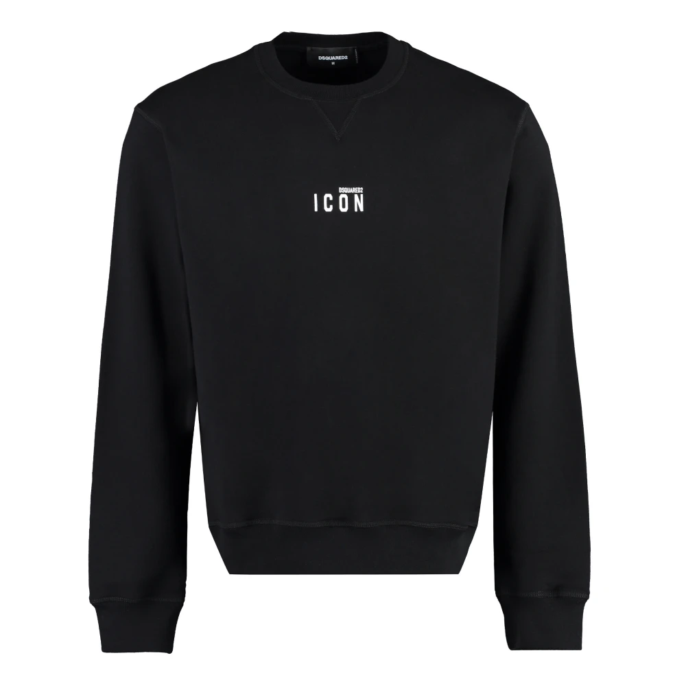 Dsquared2 Bedrukte katoenen sweatshirt regular fit Black Heren