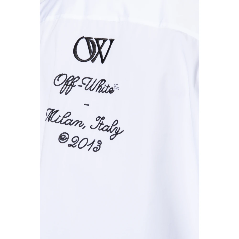 Off White Geborduurd overhemd White Heren