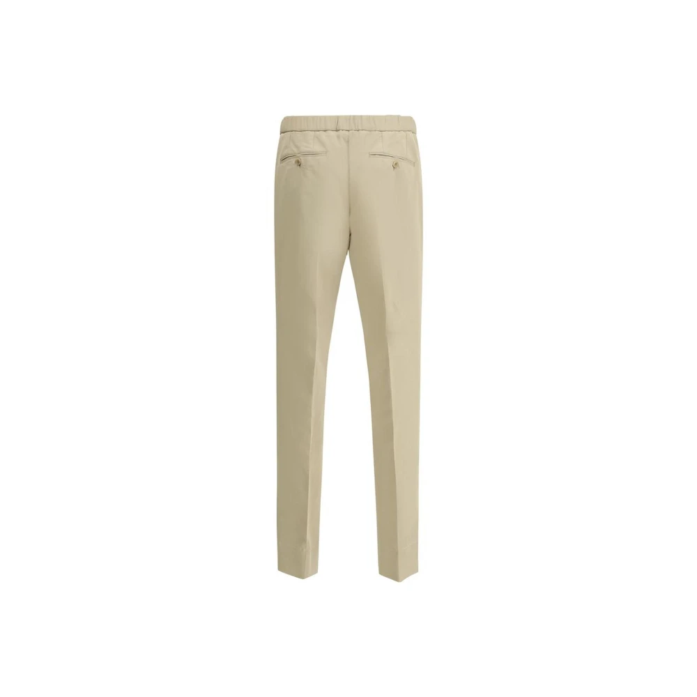 Brioni Slim Fit High Waist Linnen Broek Beige Heren