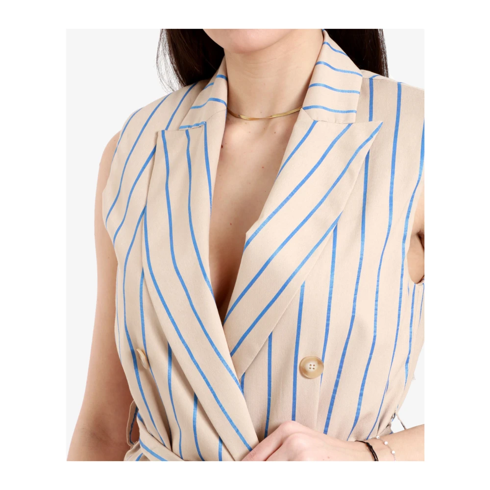 Kaos Mouwloze katoenen jas met kraag Multicolor Dames