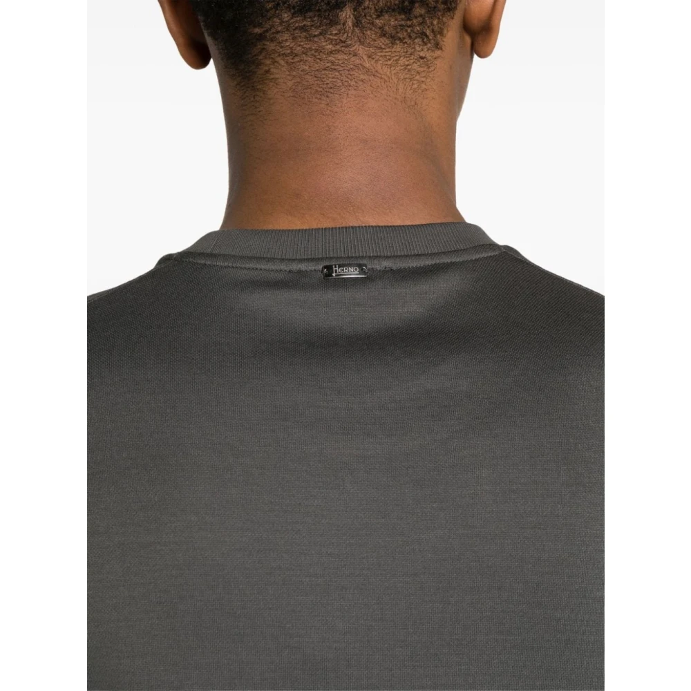 Herno Antraciet Gebreid T-shirt Gray Heren