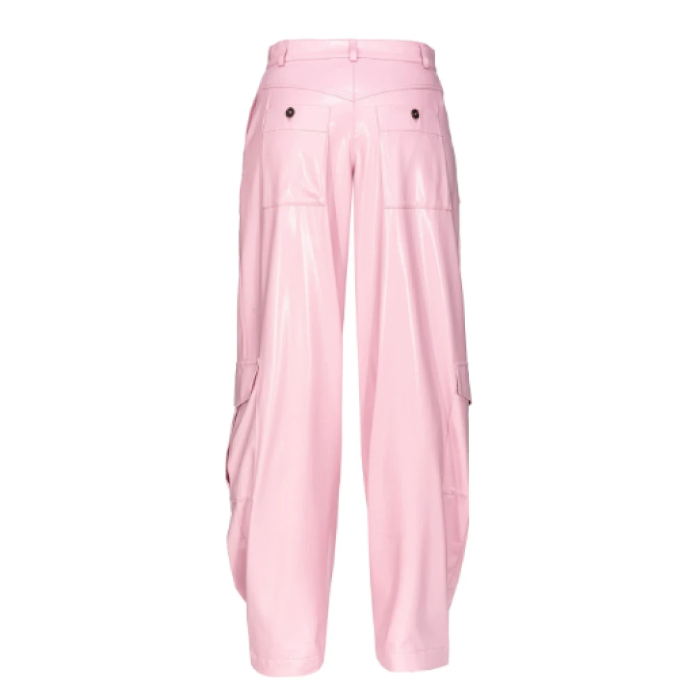 pinko Leather Trousers Pink Dames