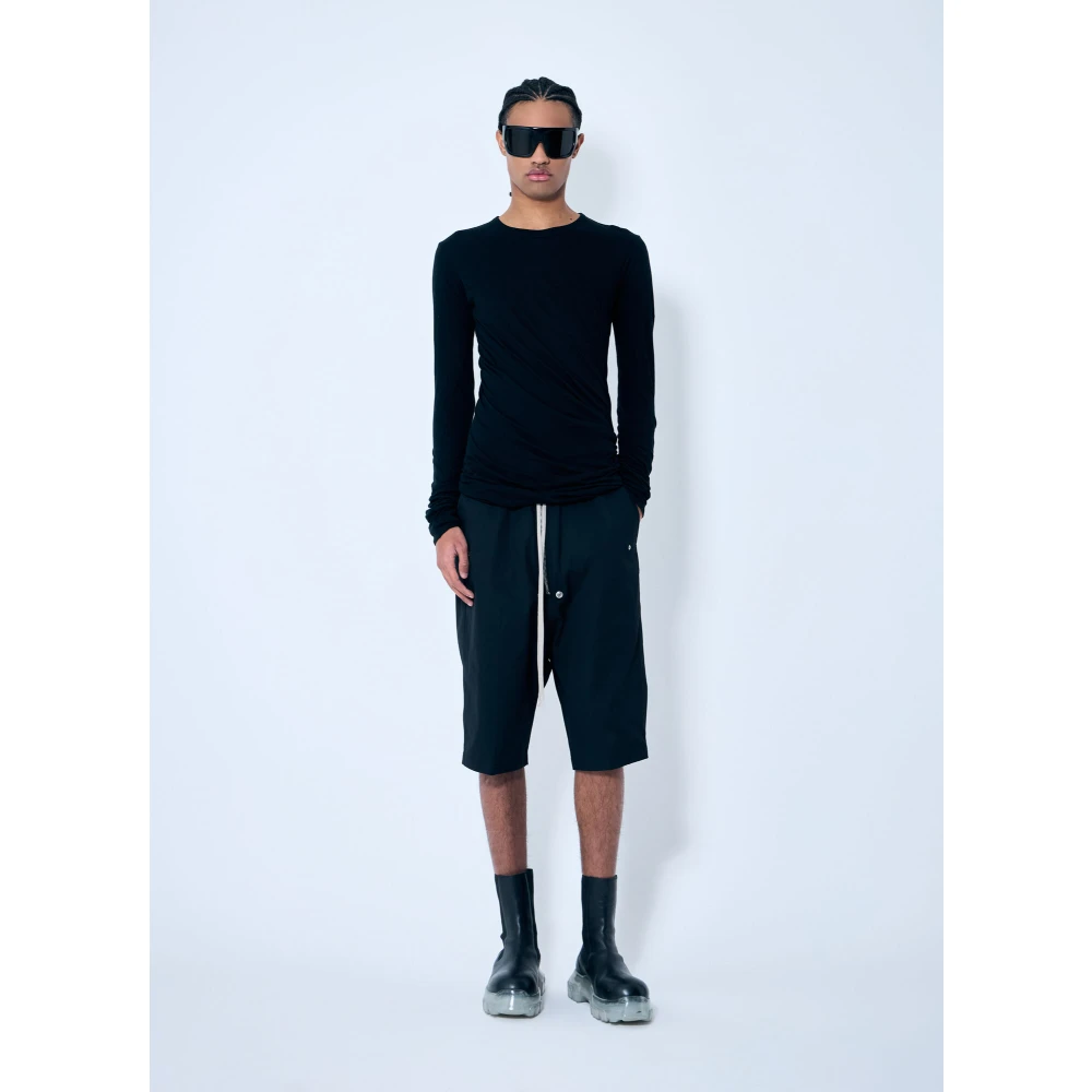 Rick Owens Gelaagde T-shirt met lange mouwen en ronde hals Black Heren