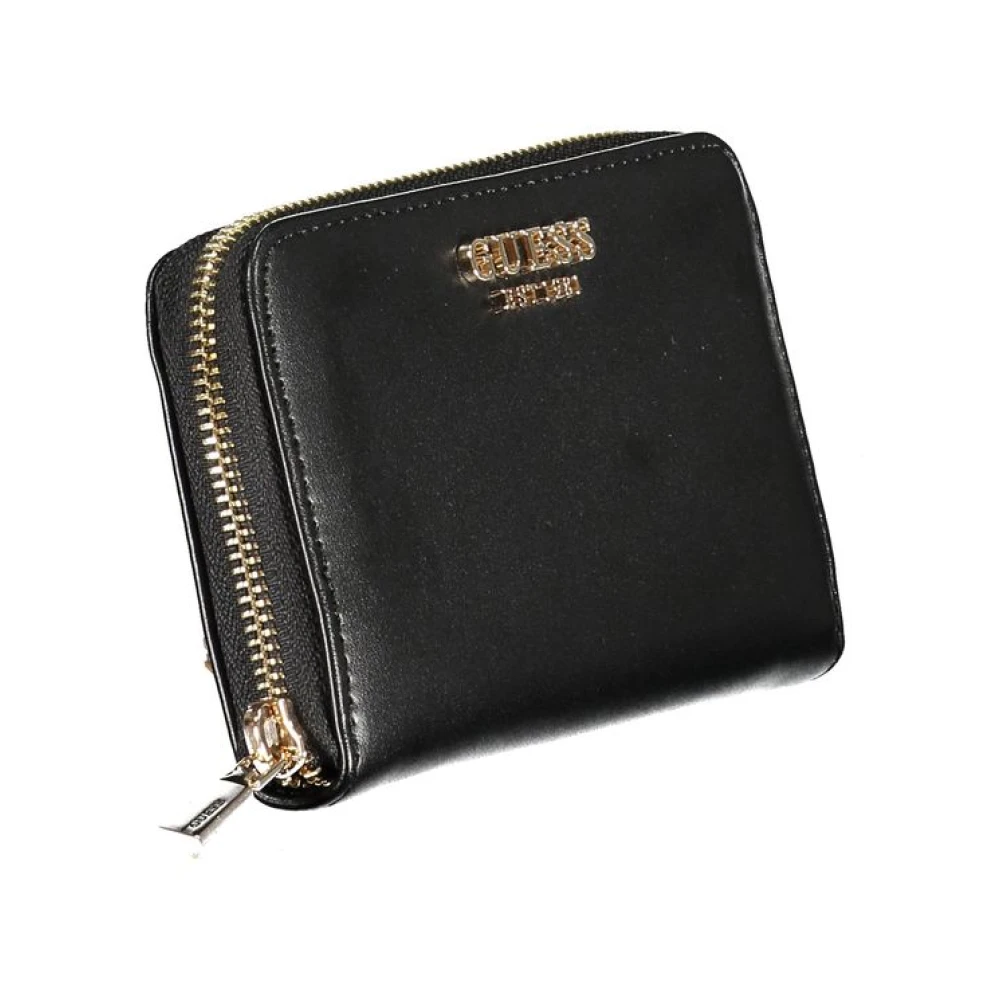 Guess Zwarte Portemonnee van Polyethyleen met 3 Compartimenten Black Dames