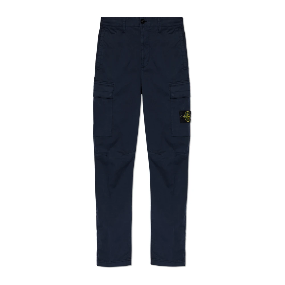 Stone Island Blue Straight Trousers, Male, W32, Cargo Trousers