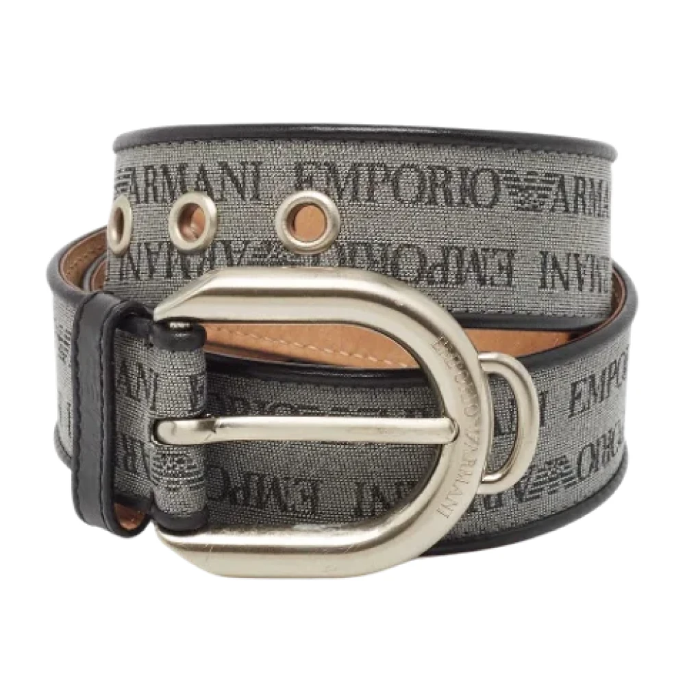 Armani Pre-owned Fabric belts Gray Heren
