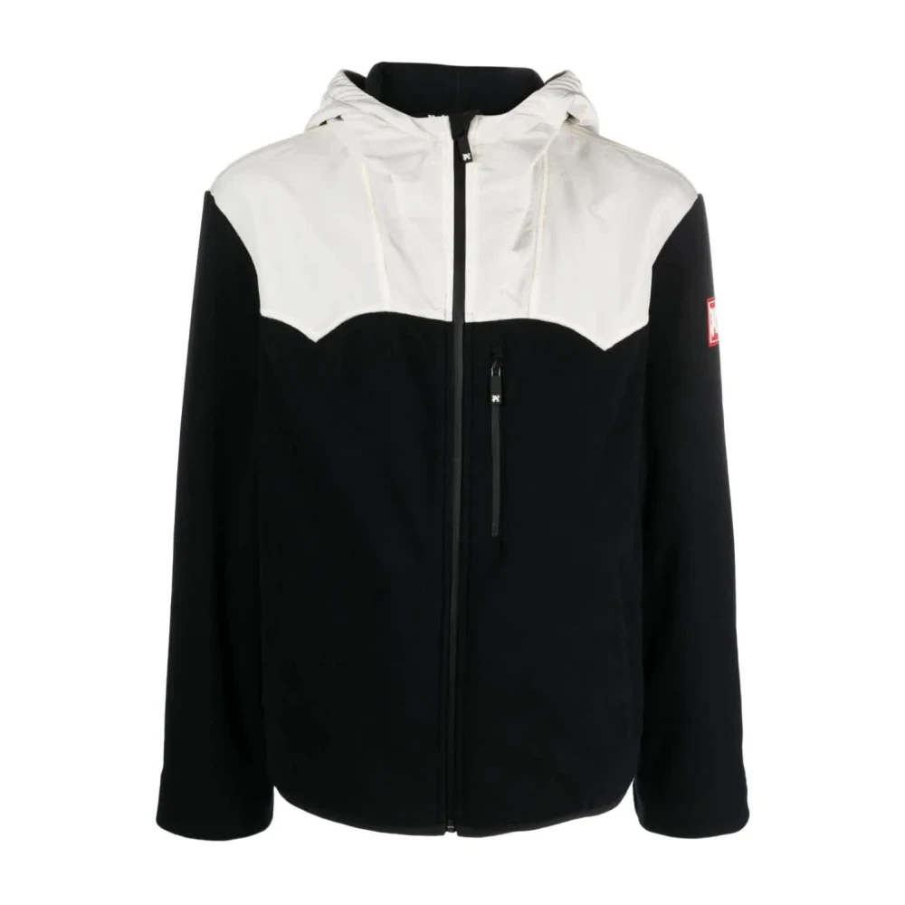 Palm Angels Zwarte Monogram Patch Pile Ski Jas Black Heren