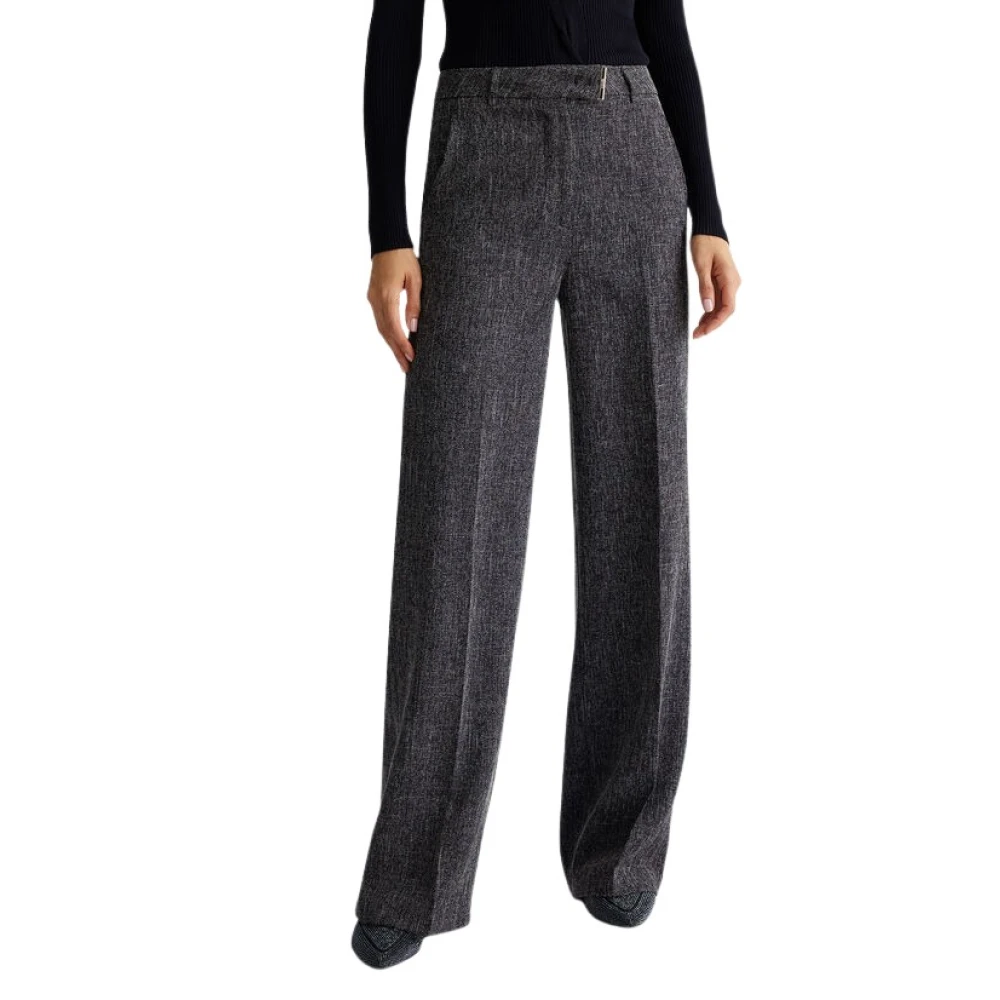 Liu Jo Zwarte Stretch Viscose Blend Broek Black Dames