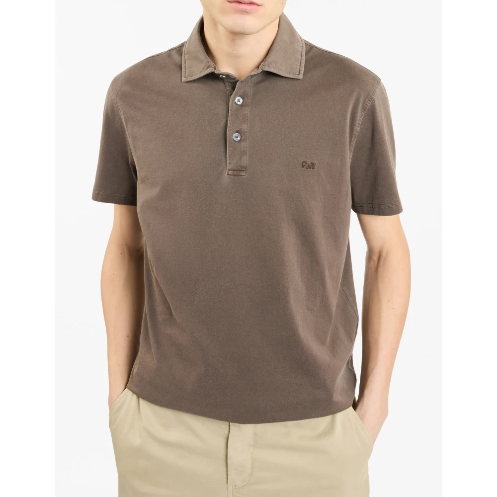 Fay Bruine T-shirts en Polos Brown Heren