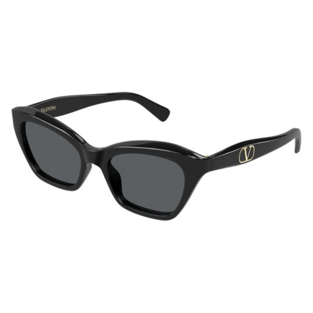 Valentino Black Sunglasses, Female, 52 Mm, Cat-Eye Acetate Eyewear