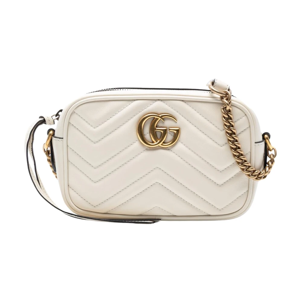 Gucci Vintage Women's White Vintage Cross Body Bags, One Size, Pre-Owned Camera Bag