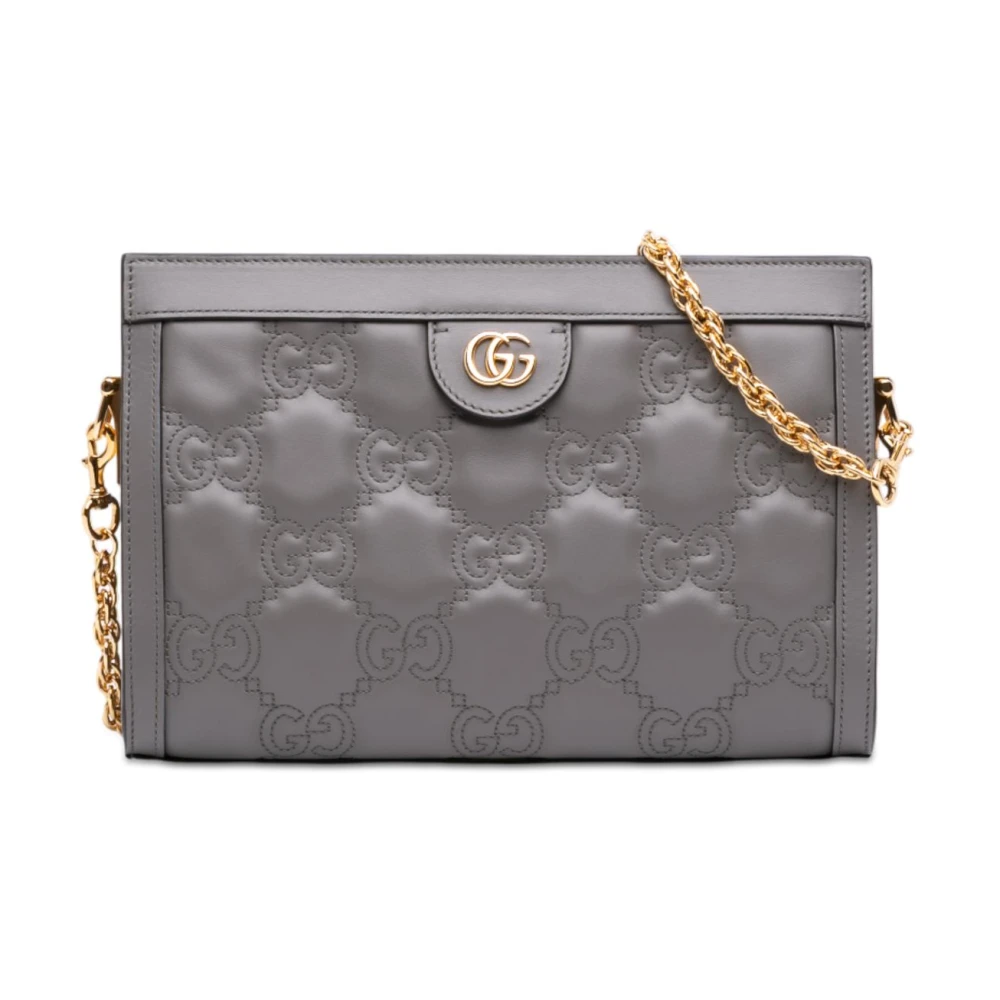 Gucci Vintage Women's Gray Pre-Owned Chain Shoulder Bag
