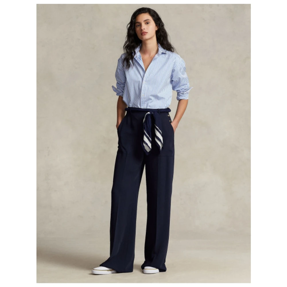 Polo Ralph Lauren Gestreept katoenen popeline overhemd Blue Dames