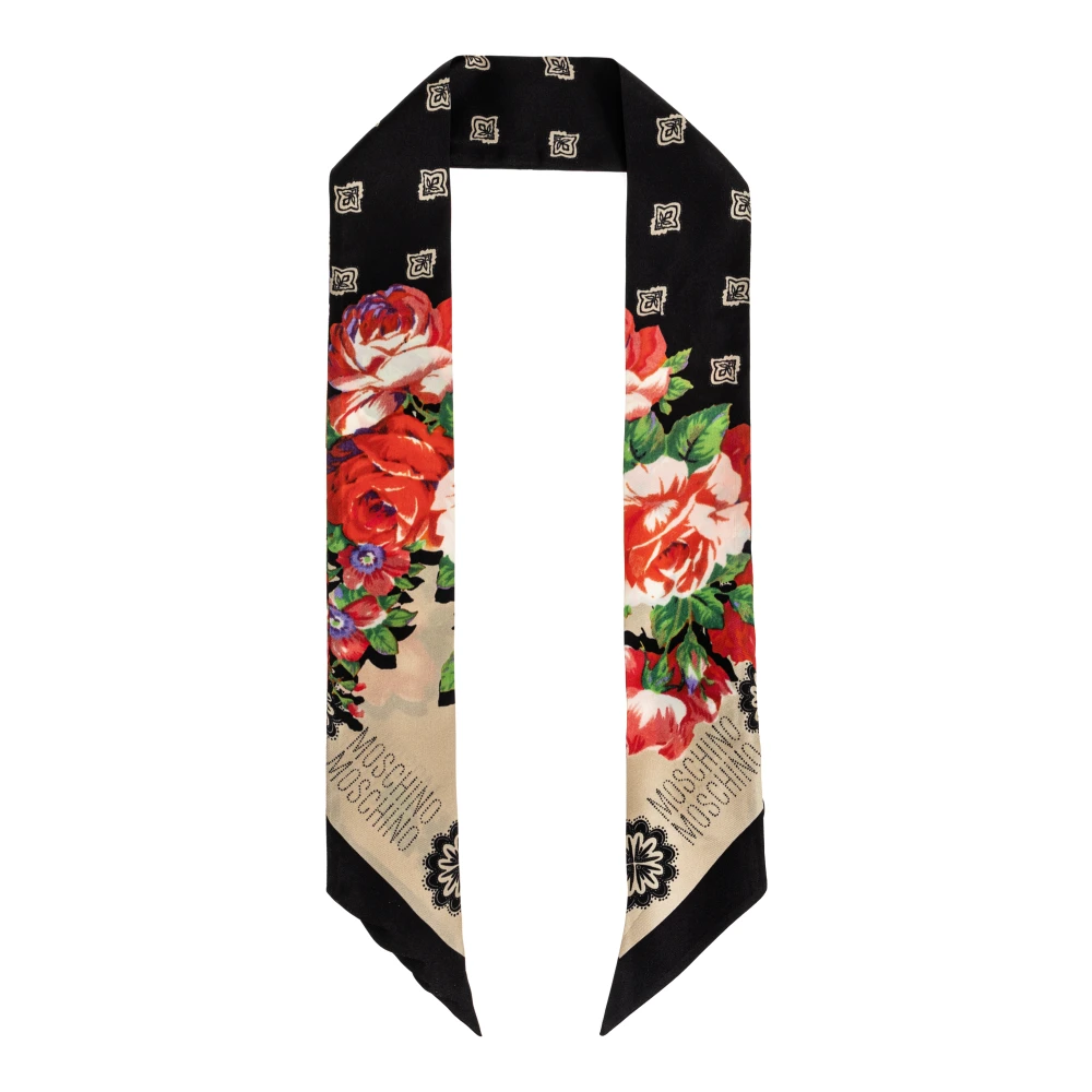 Moschino Unisex Multicolor Accessoires Veelkleurig, One Size, Silk Floral Scarf