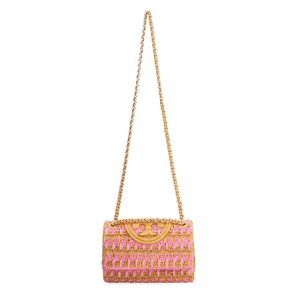 TORY BURCH Raffia Schoudertas met Leren Details Multicolor Dames