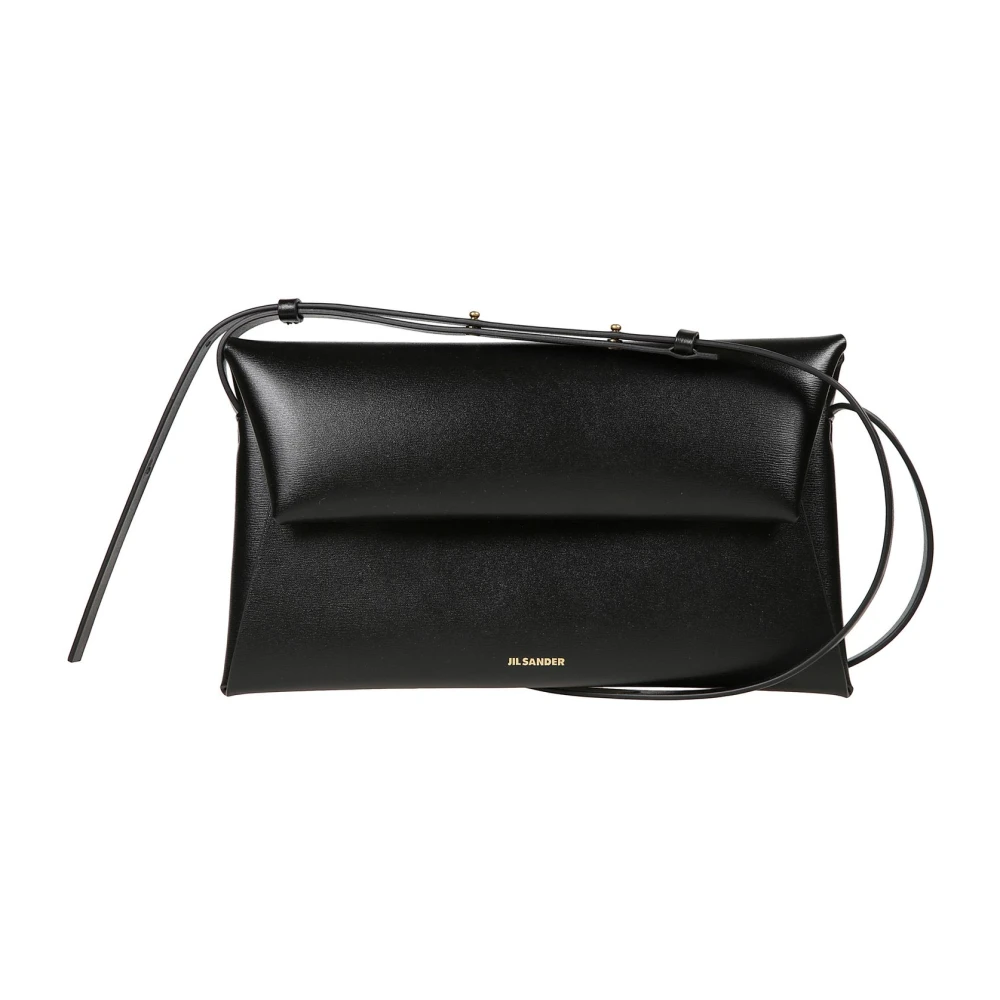 Jil Sander Kleine leren crossbody tas met reliëflogo Black Dames