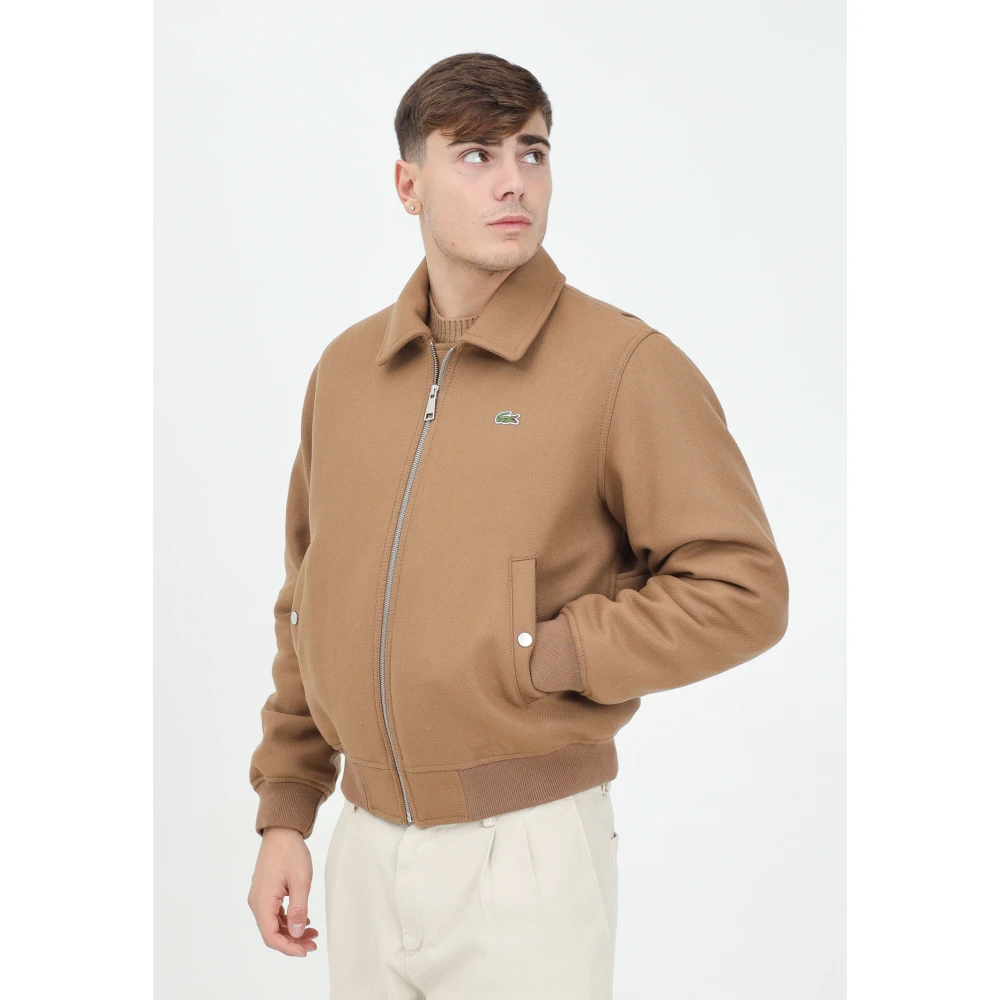 Lacoste Bruine Jassen met Krokodil Badge Brown Heren