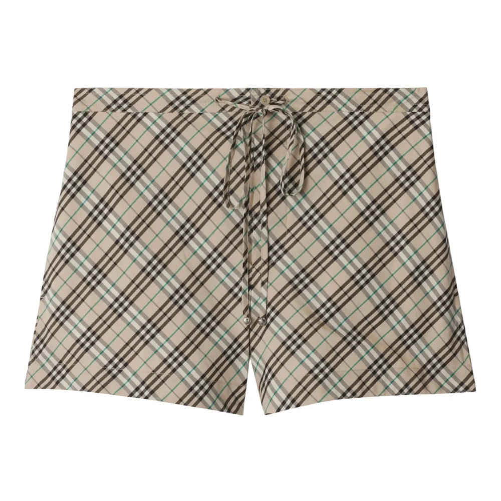 Burberry Groene Shorts met B Shield Borduursel Green Dames