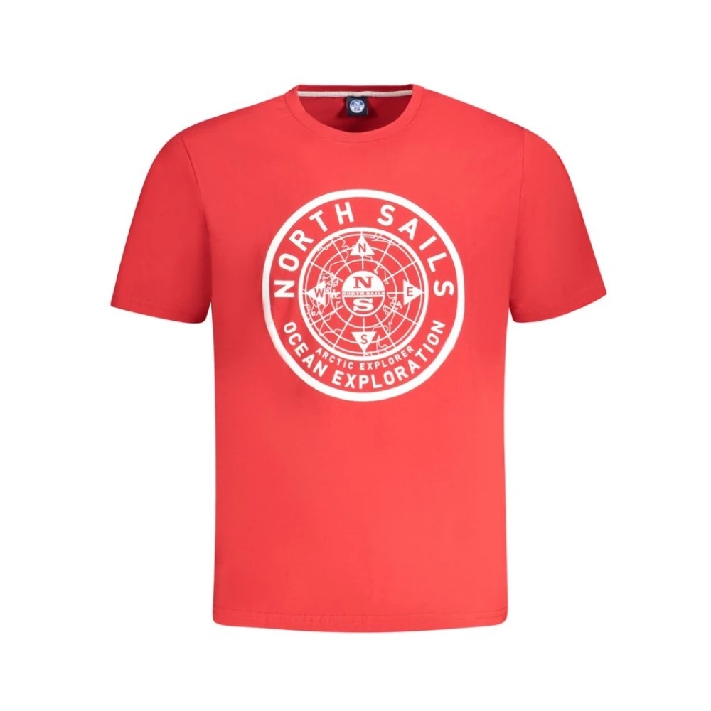 North Sails Herr Röd Toppar S, Bomull, Bomull T-Shirt