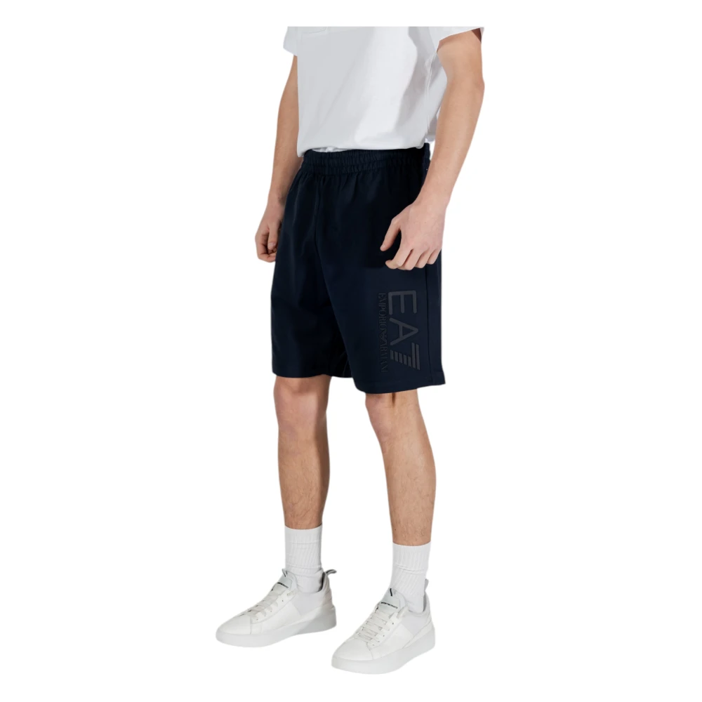 Emporio Armani EA7 Sportieve Bermuda Shorts voor Mannen Blue Heren