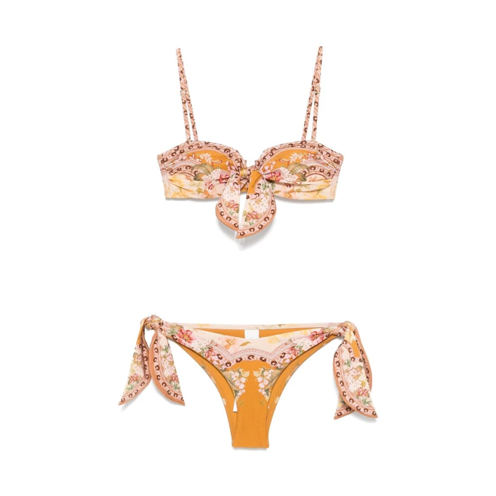 Zimmermann Oranje Mix Print Bikini Set Orange Dames