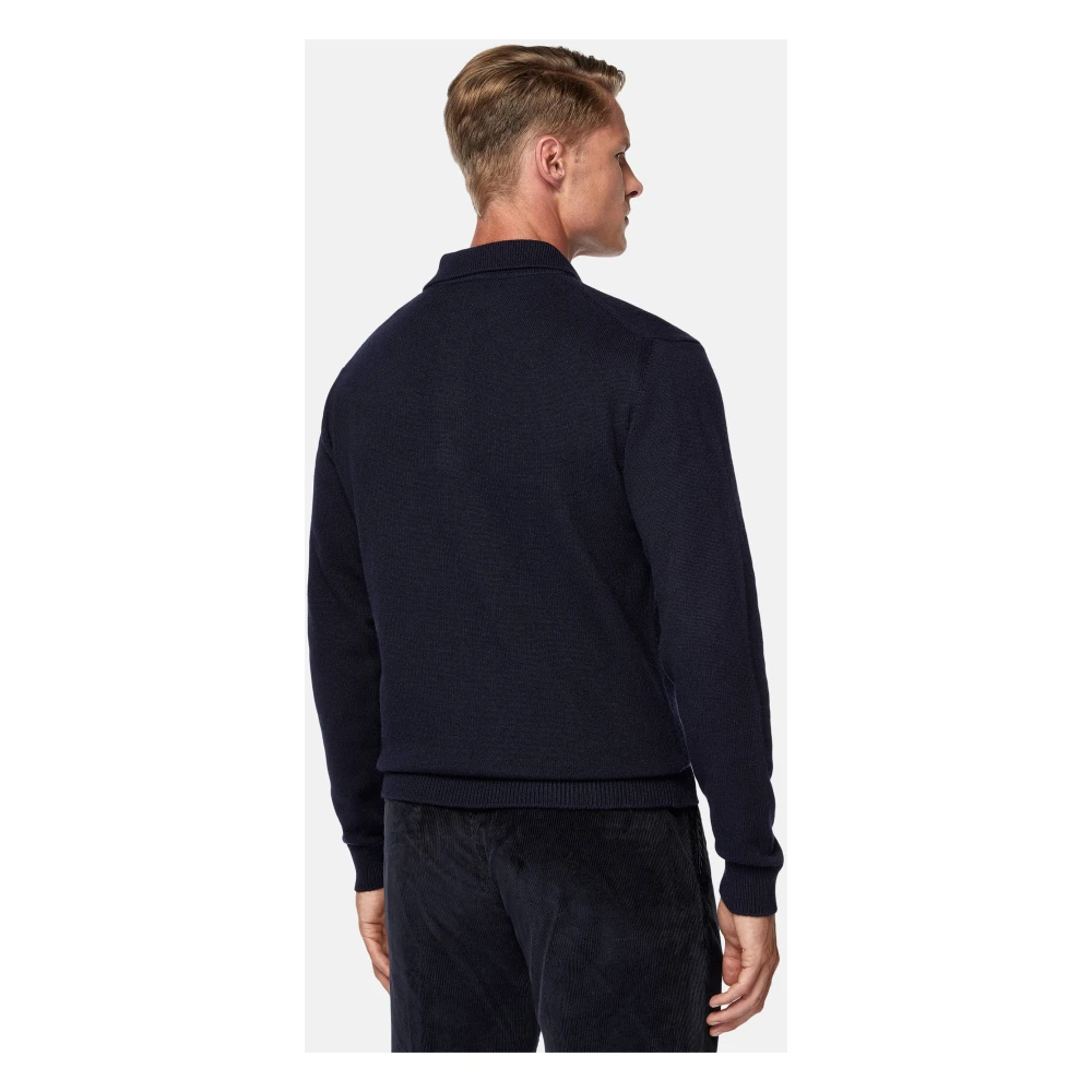 Boggi Milano Polokraagtrui in Kasjmiermix Blue Heren