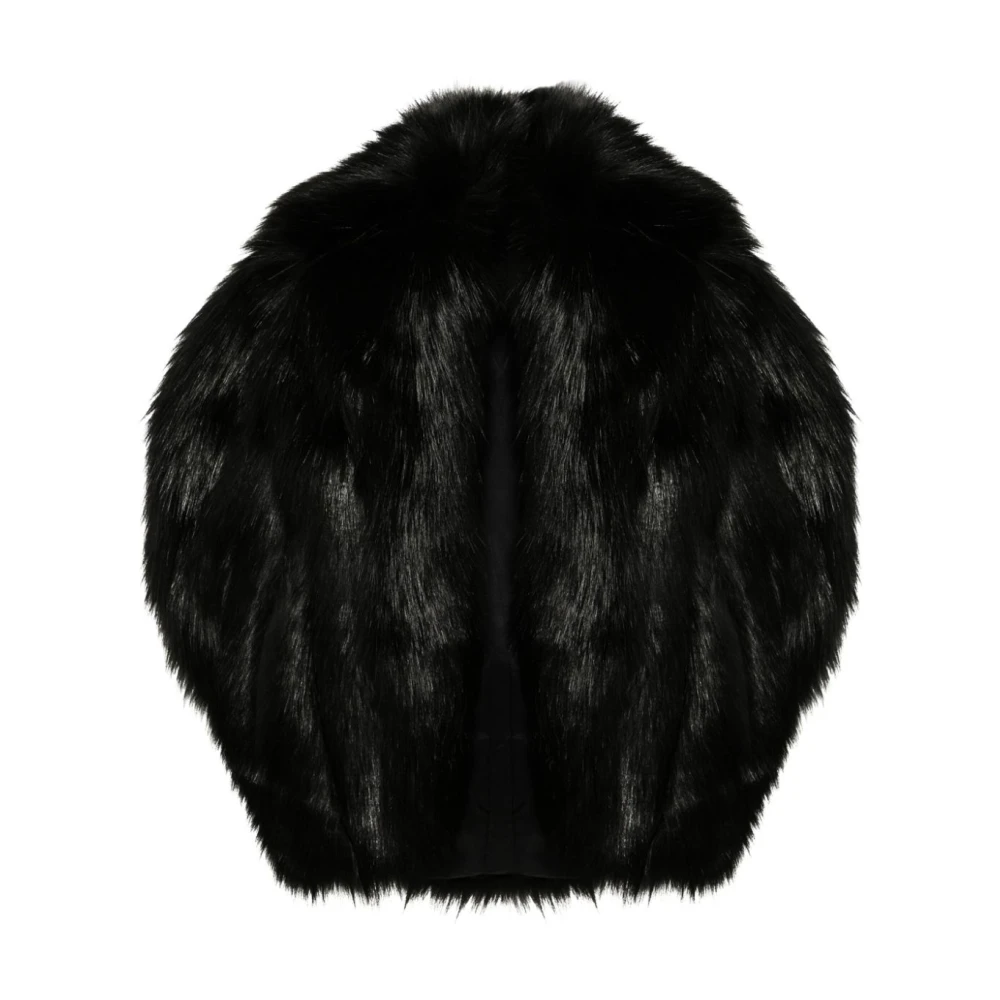Givenchy Zwarte Faux-Fur Hoodie Jas Black Dames