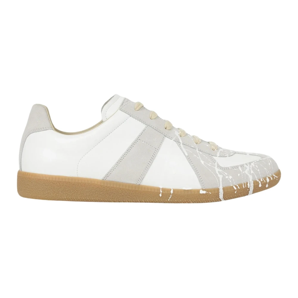 Maison Margiela Men's White Replica Sneakers In Leather And Suede - Image 3