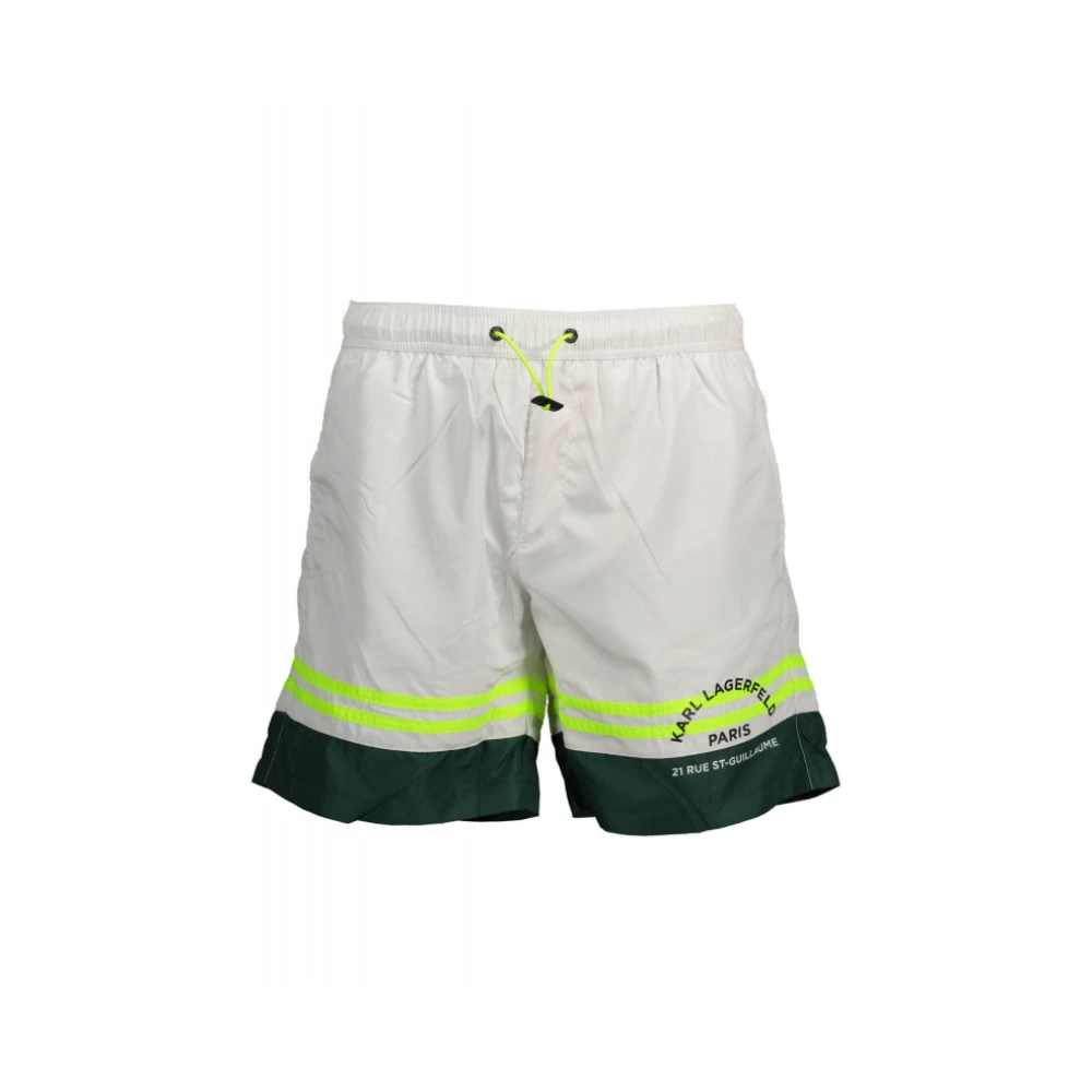 Karl Lagerfeld Men's White Golf Swim Shorts - Beachwear - S- Swimwear