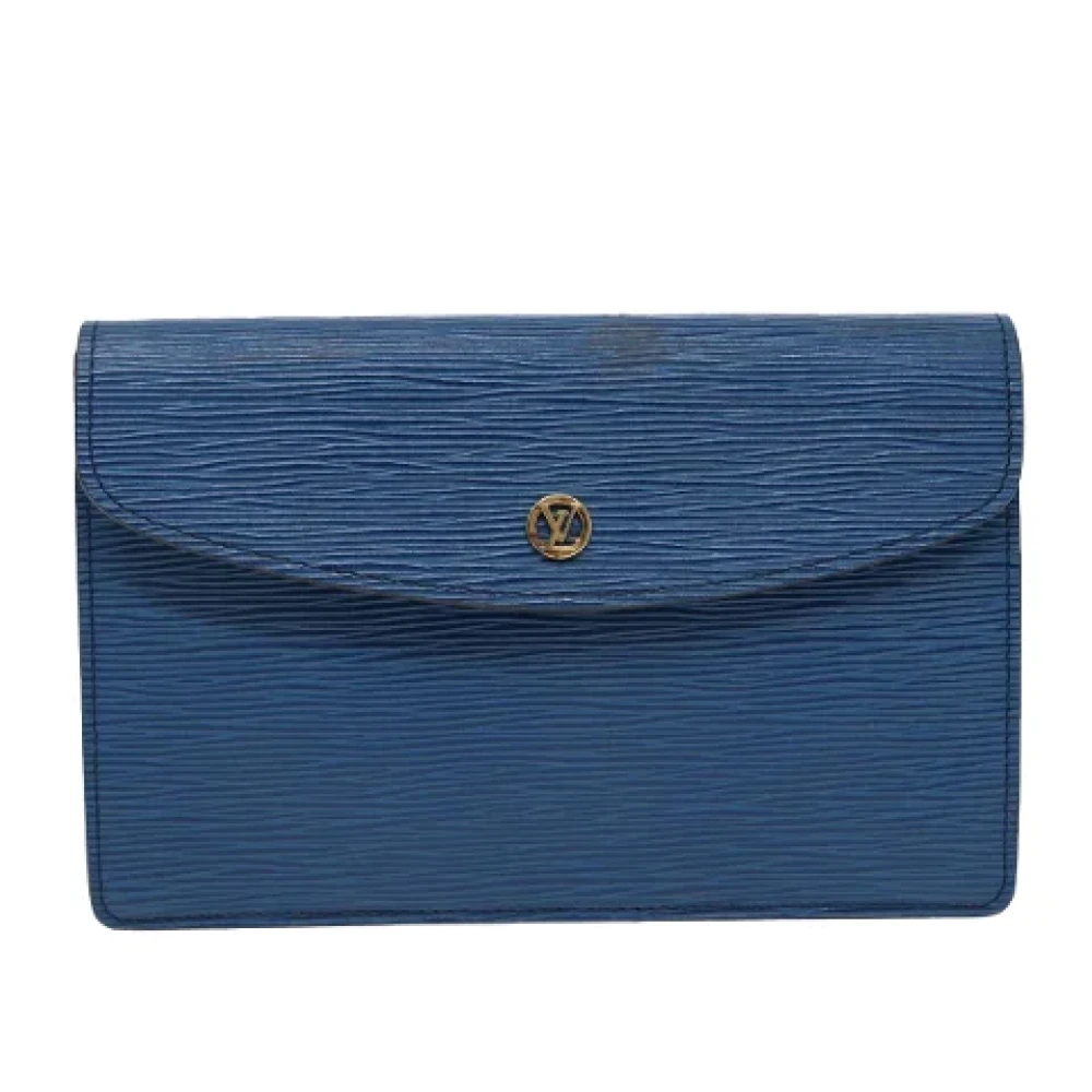 Louis Vuitton Vintage Pre-owned Leather clutches Blue Dames