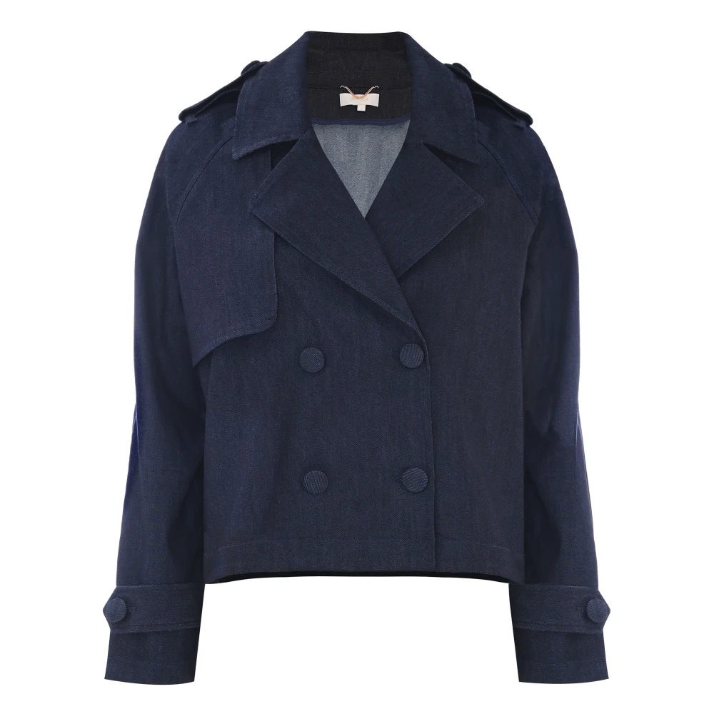Kocca Stijlvolle Trench Coats voor alle seizoenen Blue Dames