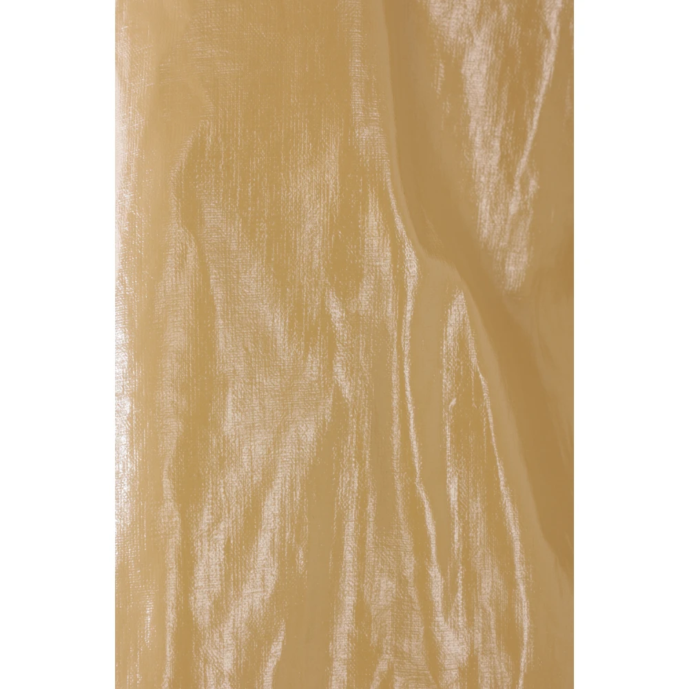 Jil Sander Beige Resin Linen Coat met leren kraag Beige Dames