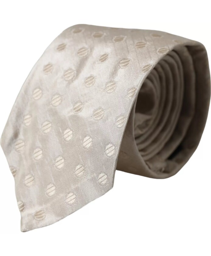 cravate-en-soie-beige-a-pois-classique-ajustable-pour-hommes