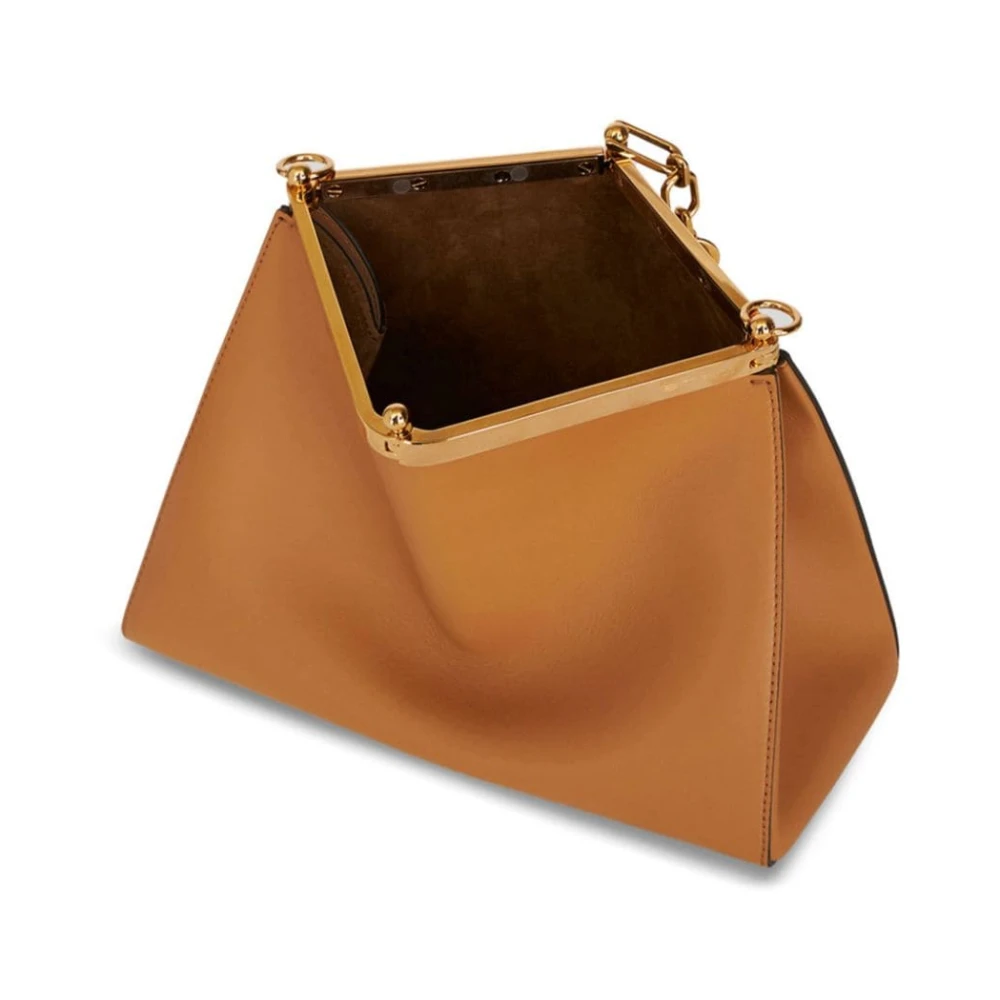 ETRO Bruine leren schoudertas met Pegasus motief Brown Dames