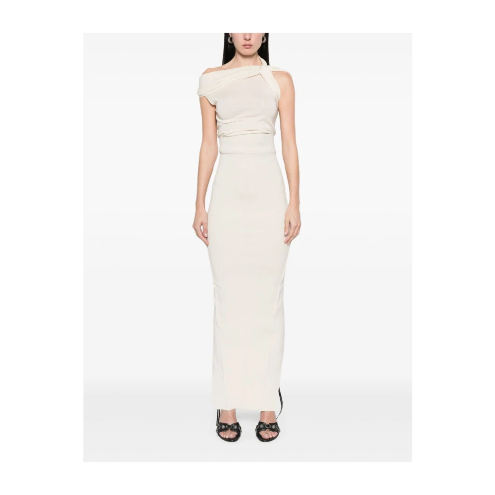 Rick Owens Pillar Lange Rok Beige Dames