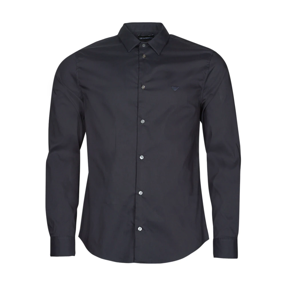 Emporio Armani Phantom Gekleurde Shirt met Ingelegde Adelaar Black Heren