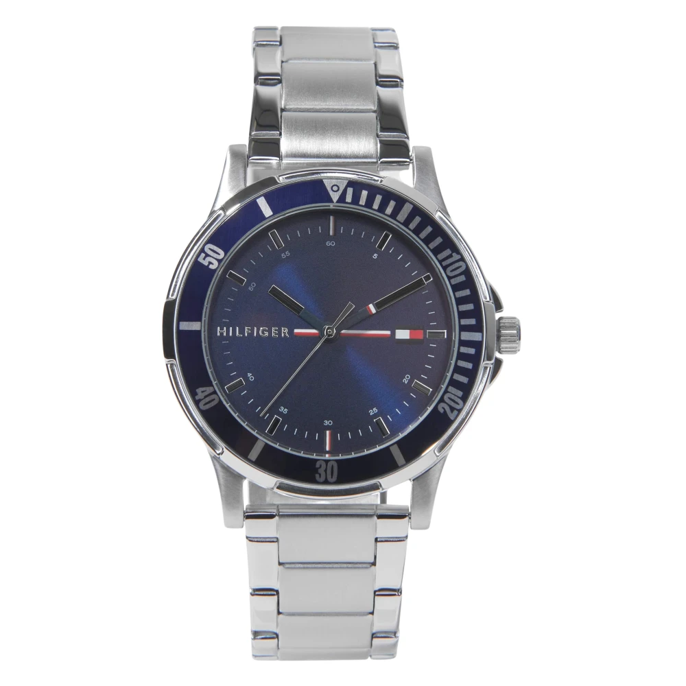 Tommy Hilfiger Boys Silver Metal Strap Watch In