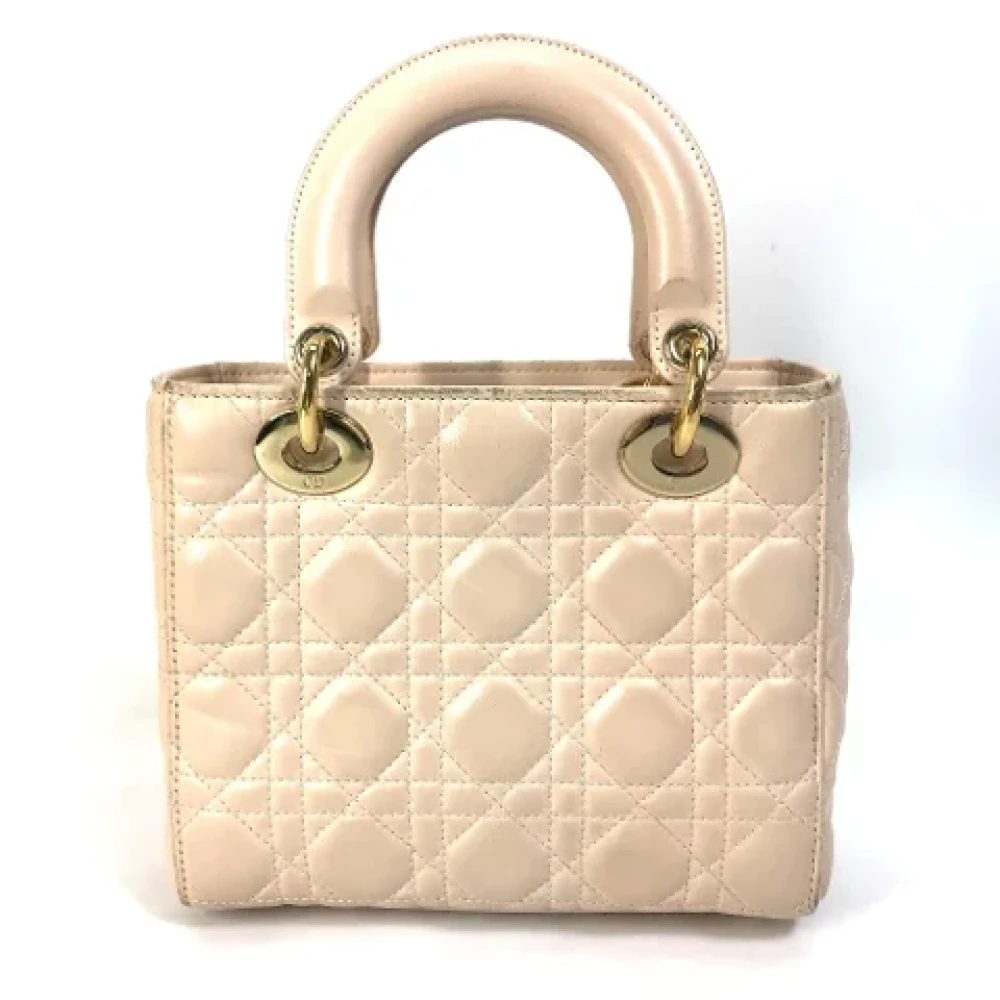 Dior Vintage Pre-owned Leather dior-bags Beige Dames