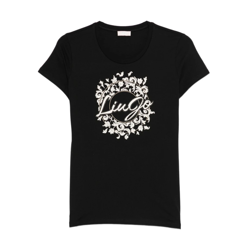 Liu Jo Women's Black T-Shirts, M, Cotton T-Shirt With Print
