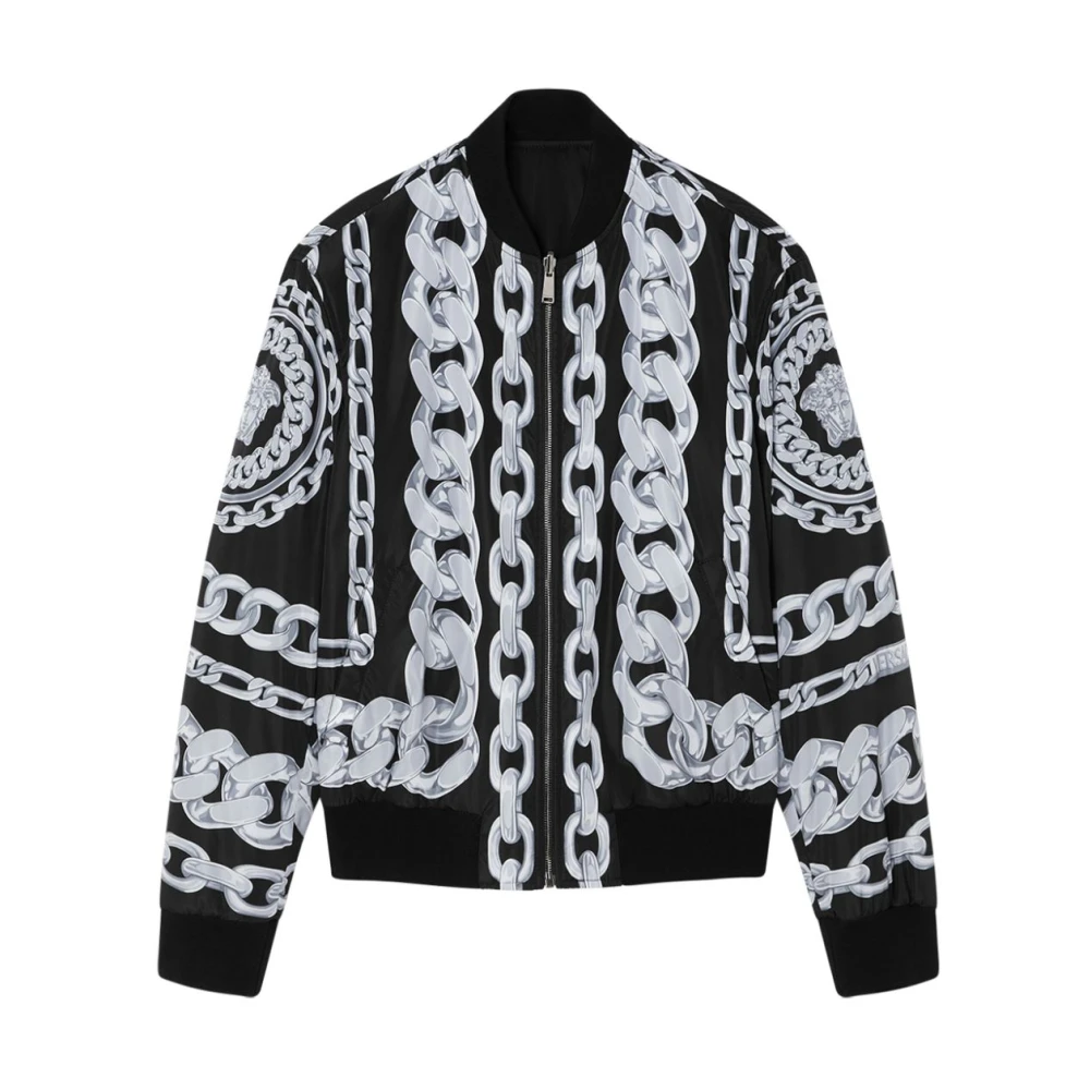 Versace Zwarte Jassen voor Mannen Black Heren