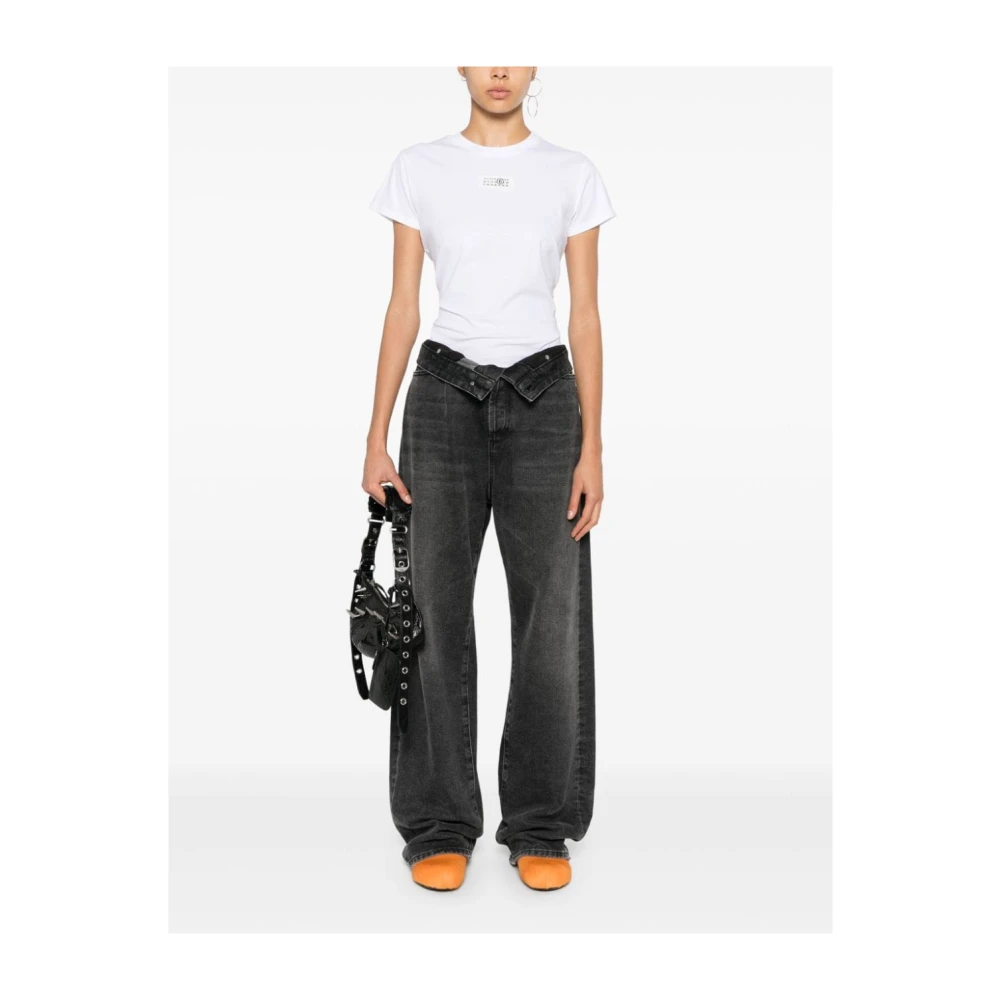 MM6 Maison Margiela Wit Katoenen Ronde Hals T-shirt White Dames